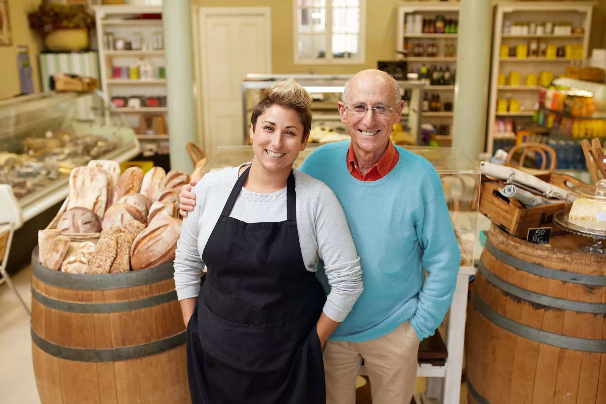 A,Father,And,Daugther,Standing,Together,In,Their,Deli A,Father,And,Daugther,Standing,Together,In,Their,Deli